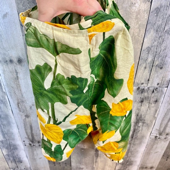 FARM Rio Cut Out Tie Back Romper In Botanical Motif Size Extra Small. - Picture 8 of 15